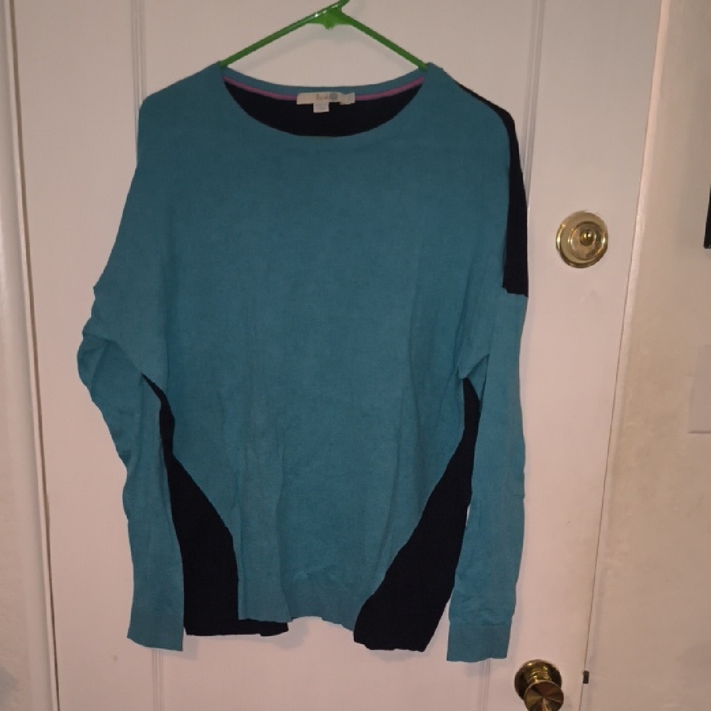 Boden | Men's Teal and Black Crewneck Sweater